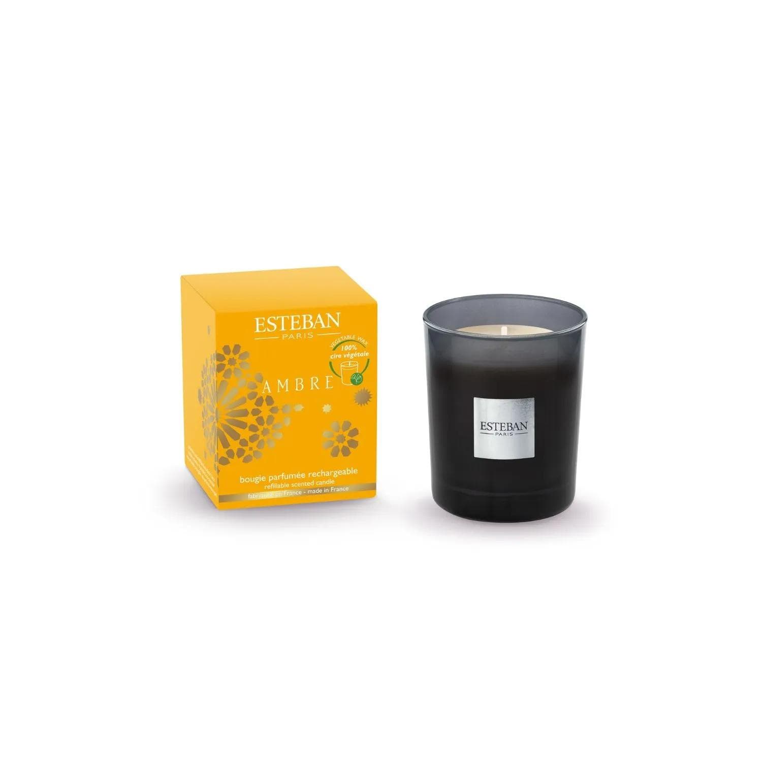 Bougie parfumée initiale Ambre rechargeable 180g